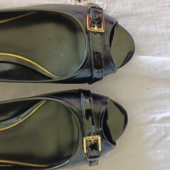 Ralph Lauren wedges, patent leather, open toe, NEW, sz 7.5 - Picture 8 of 8